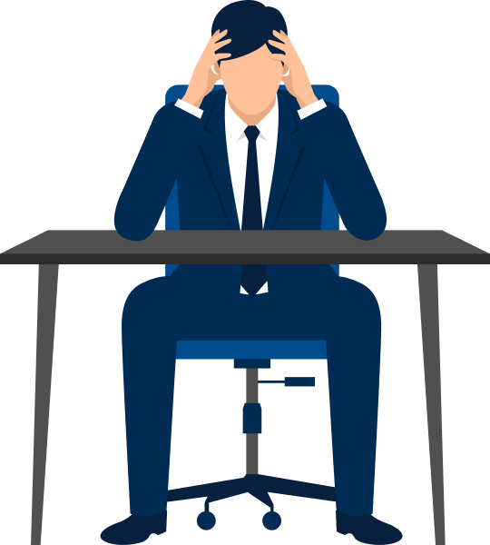 頭を抱える男性のイラスト